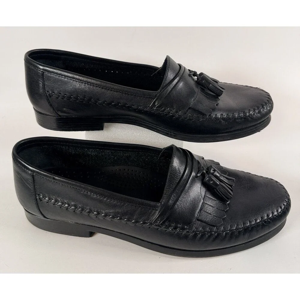 Giorgio Brutini Milan Men's Loafer Shoes Size 11 Black Leather Tassel Kilti